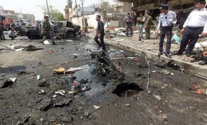 لقطة من الانفجار في مدينة السماوة
