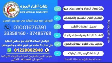 أطباء الجيزة تعلن عن خط ساخن لاستقبال شكاوى الأطباء 11