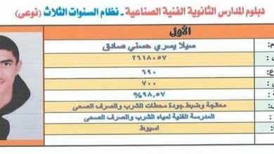 حصول الطالب سيلا يسري على المركز الأول فى الدبلومات الفنيه بمياه اسيوط 5