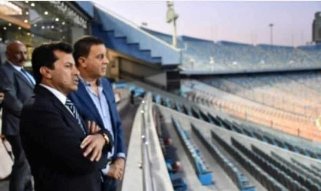 صبحى يتابع استعدادات استاد القاهرة لاستضافة نهائى كأس المحافظات بين منتخبي القليوبيه وبنى سويف . 1