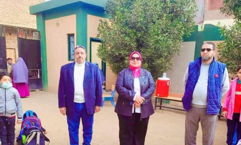 وكيل تعليم القناطر الخيريه تتفقد مدرسة ابوالغيط الابتدائيه الجديده